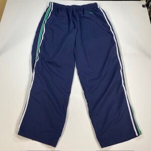 Spalding Mens XL Navy Blue Track Pants Side Stripe Elastic Waist Athletic XL